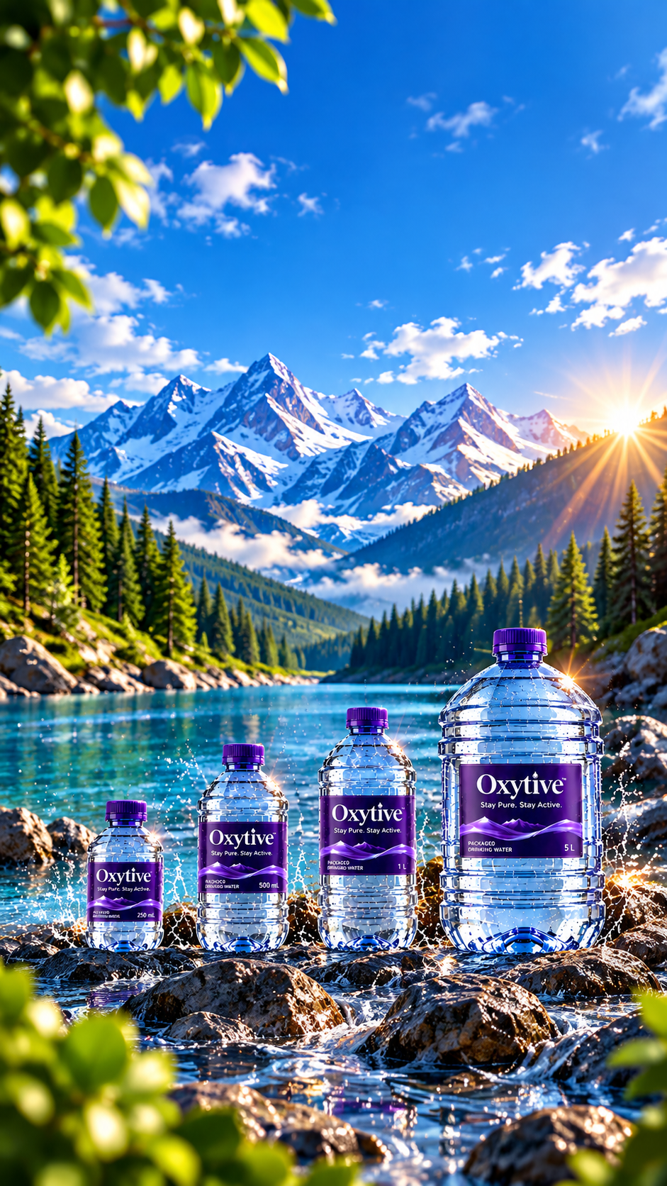 OXYTIVE premium packaged drinking water bottles